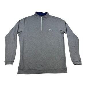 Rhoback Pullover Mens Medium Quarter Zip Performance Stretch Athletic Top Gray